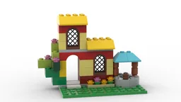 10698 House with a well and cactuses