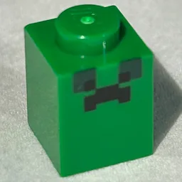 Brick 1 x 1 with Pixelated Back Face (Creeper) Print