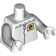 Torso Spacesuit with Riveted Collar and Lime Acorn Badge Print (Sandy Cheeks), Light Bluish Gray Arms, White Hands / White
