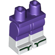 Lego Hips with Dark Purple Legs and White Boots Pattern with Green Sandals / Dark Purple
