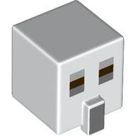 Lego Minifig Head Special, Cube with Nose and Skeleton Face Print / White