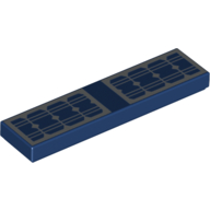 Lego Tile 1 x 4 with Solar Panels Print / Dark Blue