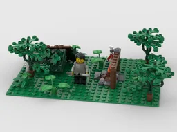 shelter with campfire