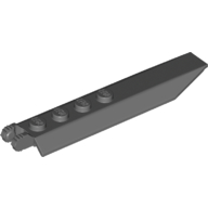 Lego Hinge Plate 1 x 8 Locking with Angled Side Extensions, Squared Plate Underside, 7 Teeth / Dark Bluish Gray