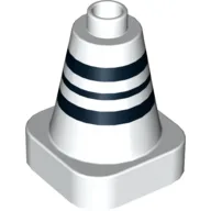 Duplo Cone 2 x 2 Square Base with Black Stripes Print