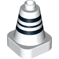 Lego Duplo Cone 2 x 2 Square Base with Black Stripes Print