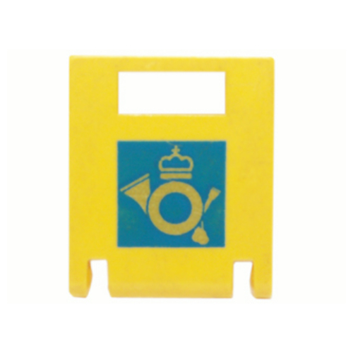 Lego Box 2 x 2 x 2 Door with Slot and Mail Horn Print / Yellow