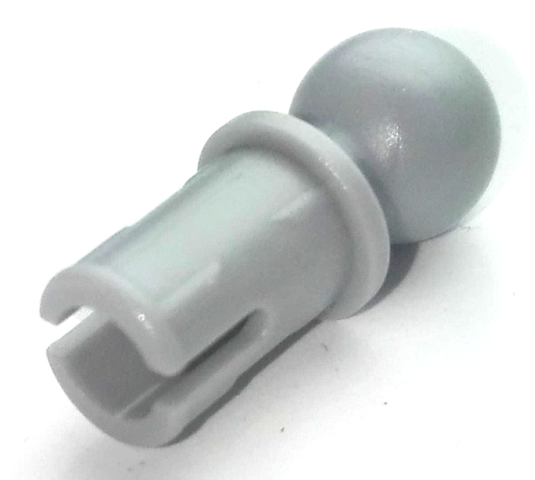Lego Technic, Pin with Friction Ridges and Tow Ball with Round Pin Hole / Light Bluish Gray