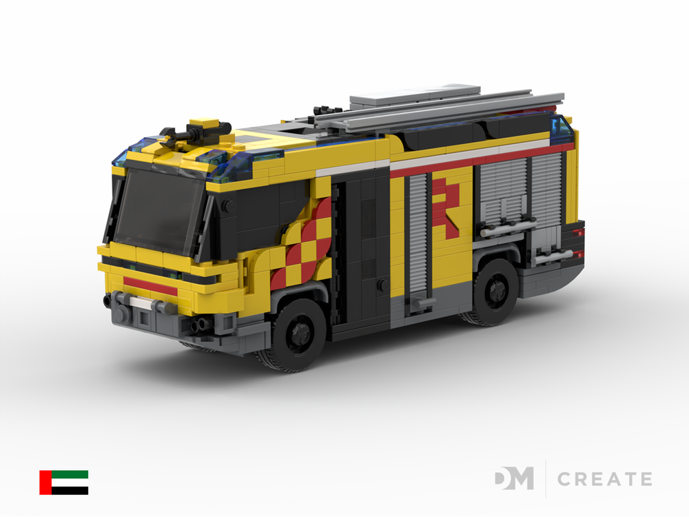 Lego Rosenbauer RT Hybrid fire truck engine - Dubai color markings -