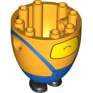 Lego Minion Body, Extra Large Cone with White Mouth, Blue Overall print / Bright Light Orange