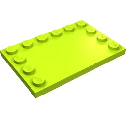 Plate Special 4 x 6, Studs on 3 Edges / Lime