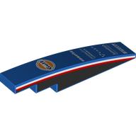 Lego Brick Curved 1 x 6 with Gulf Symbols, White Sponsors, Black Sides with White/Red Stripes print / Blue