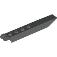 Lego Hinge Plate 1 x 8 Locking with Angled Side Extensions, Rounded Plate Underside, 9 Teeth / Dark Gray