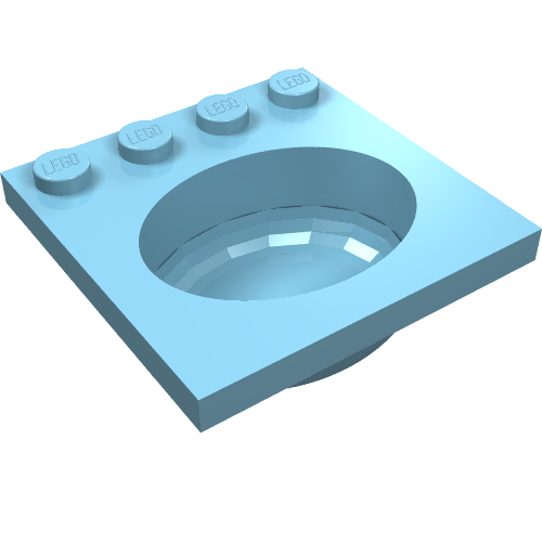 Lego Sink 4 x 4 with Elliptical Basin / Sky Blue