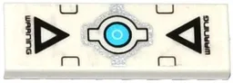Tile 1 x 3 with 'WARNING', Black Triangles and Silver and Medium Azure Electronic Eye Pattern (Sticker) - Set 70173