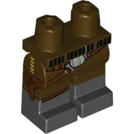 Hips with Dark Brown Legs and Black Boots Pattern with Black belt, Reddish Brown Holster, Gray Belt Buckle / Dark Brown