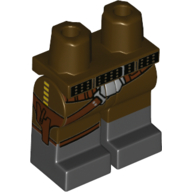 Lego Hips with Dark Brown Legs and Black Boots Pattern with Black belt, Reddish Brown Holster, Gray Belt Buckle / Dark Brown