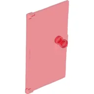 Door 1 x 4 x 6 Smooth with Chamfered Handle Plinth / Trans-Red