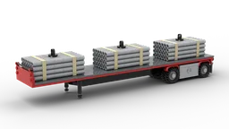 Flatbed Trailer with Pipe Load