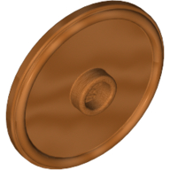 Lego Shield Round with Stud and Raised Rim [Plain] / Pearl Copper