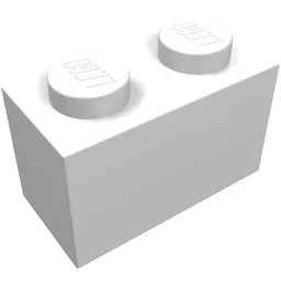Brick 1 x 2 without Bottom Tube / White