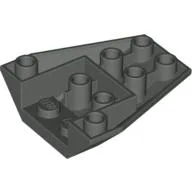 Brick Wedged, Sloped Inverted 4 x 4 Triple [2 Connections between Front Studs] / Dark Gray
