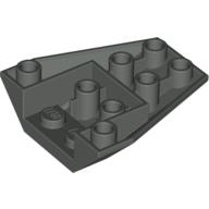 Lego Brick Wedged, Sloped Inverted 4 x 4 Triple [2 Connections between Front Studs] / Dark Gray