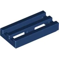 Tile Special 1 x 2 Grille with Bottom Groove / Dark Blue