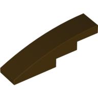 Lego Brick Curved 4 x 1 No Studs [Stud Holder with Asymmetric Ridges] / Dark Brown