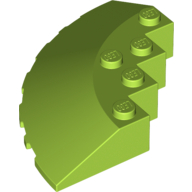Lego Brick Round Corner 6 x 6 with 33° Slope and Facet Cutout / Lime