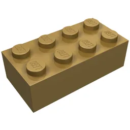 Brick 2 x 4 / Pearl Gold