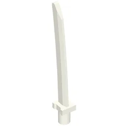 Weapon Sword Blade with Bar, Square Crossguard / White