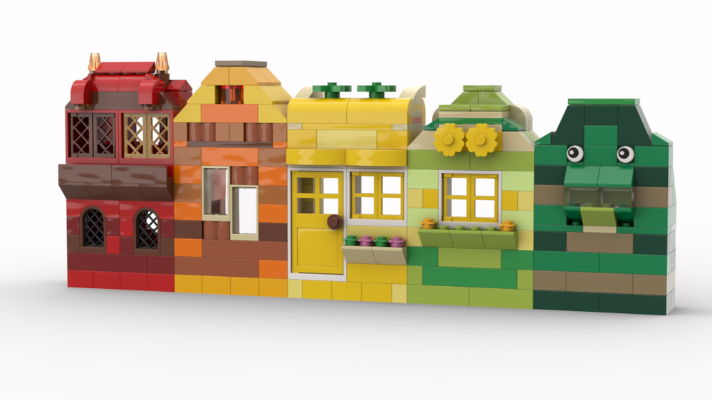 Lego 10698 Rainbow houses 1-5 (red-green) p1