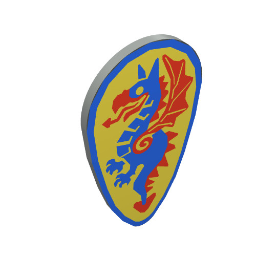 Lego Shield Ovoid with Blue Dragon Print