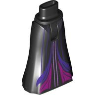 Lego Minidoll Hips and Full Length Skirt with Dark Purple/Magenta Dress print / Black
