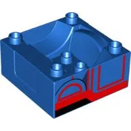 Duplo Train Cab / Tender Base With Red Door (Thomas & Friends Gordon) Print / Blue