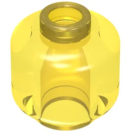 Minifig Head [Plain] [Vented Stud - 2 Holes] / Trans-Yellow