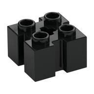 Lego Brick Special 2 x 2 with Grooves and Axle Hole / Black