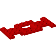 Lego Vehicle Base 4 x 10 x 2/3 with 2 x 2 Recessed Center with Center Hole, 1 x 2 Cutouts (Early Version) / Red