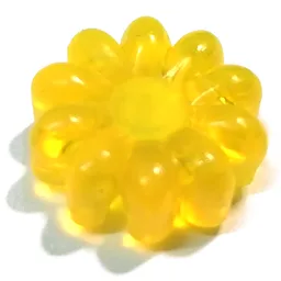 Clikits Icon, Flower 2 x 2 Large, 10 Petals with Hole / Trans-Neon Yellow