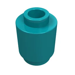 Brick Round 1 x 1 Open Stud / Dark Turquoise