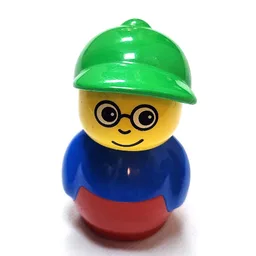 Primo Figure Boy with Red Base, Glasses and Green Cap (Timmy) / Blue
