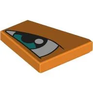 Wedge Tile 2 x 2 Right with White Eye, Dark Turquoise Iris Left Print