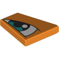 Lego Wedge Tile 2 x 2 Left with White Eye, Dark Turquoise Iris Left print
