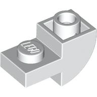 Lego Brick Curved Inverted 1 x 2 with 1 x 1 Cutouts / White
