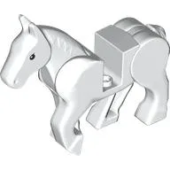 Animal, Horse, Moveable Legs with Black Eyes Print / White