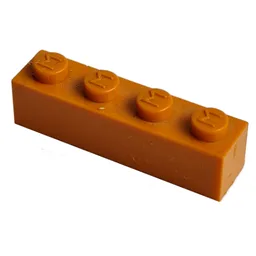 Modulex Brick 1 x 4 with M on Stud / Modulex Orange