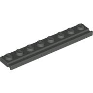 Lego Plate Special 1 x 8 with Door Rail / Dark Gray