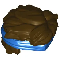 Hair Ruffled with Blue Headband Pattern / Dark Brown