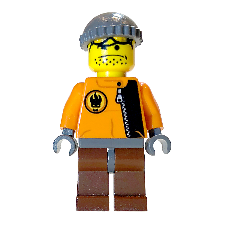 Lego Hot Rod Driver, Orange Jacket with Zipper